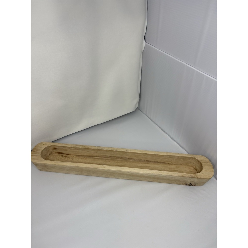 Ashland Natural Wood Sand & See Wooden Bowl Trench Decor  22"x3" Farmhouse - Picture 2 of 9